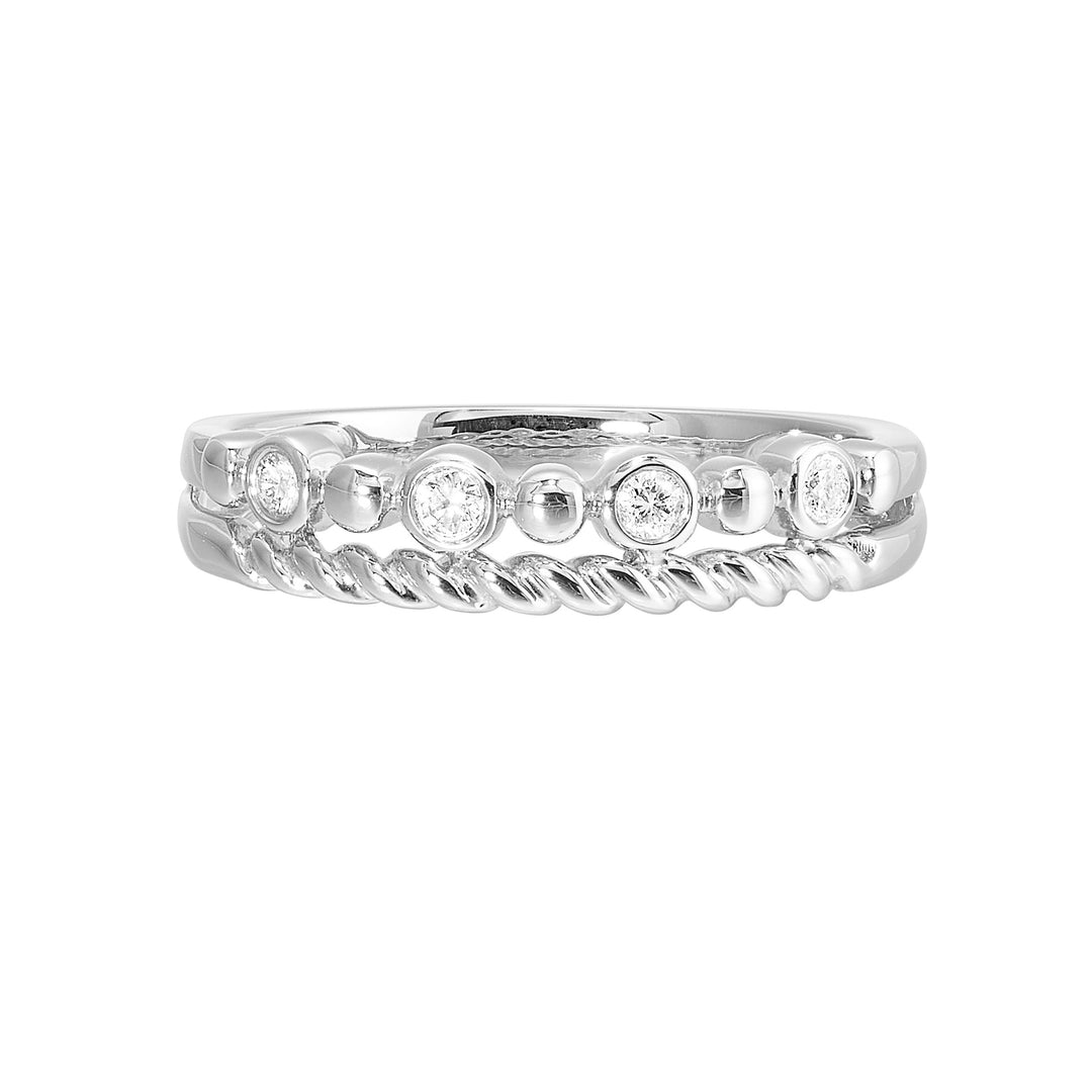 14Kt White Gold Diamond 1/10Ctw Ring
