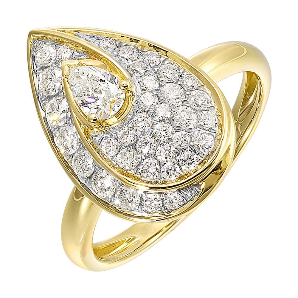 14Kt Yellow Gold Diamond 3/4Ctw Ring
