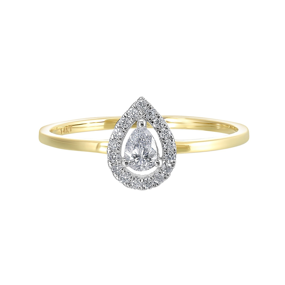 14Kt White Yellow Gold Diamond 1/4Ctw Ring