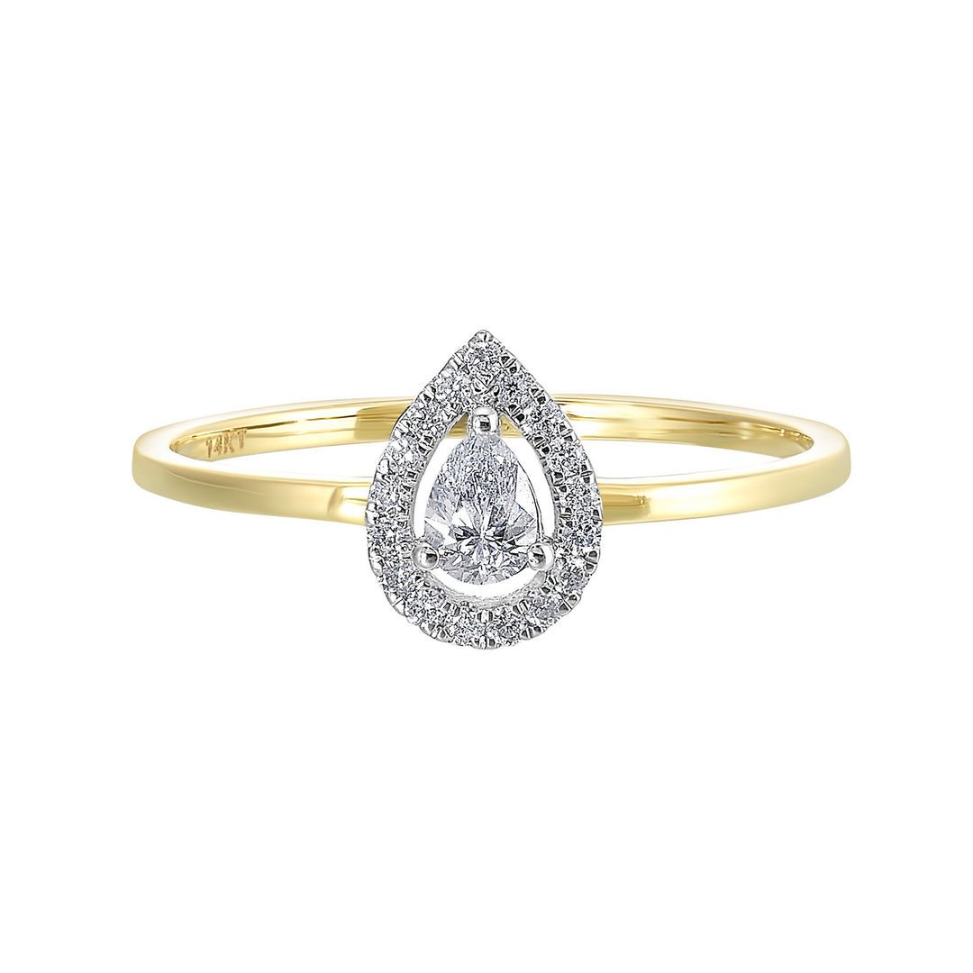 14Kt White Yellow Gold Diamond 1/4Ctw Ring