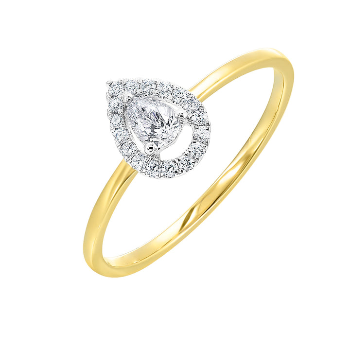14Kt White Yellow Gold Diamond 1/4Ctw Ring