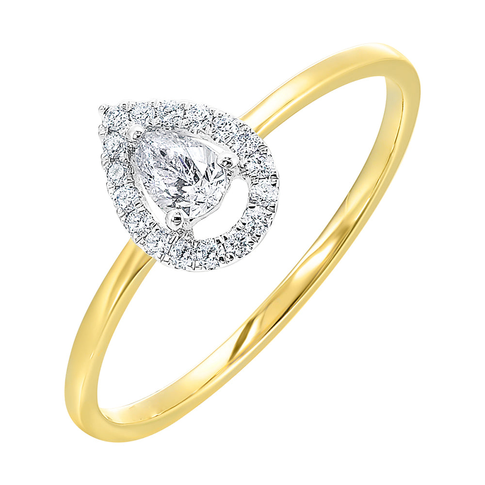14Kt White Yellow Gold Diamond 1/4Ctw Ring