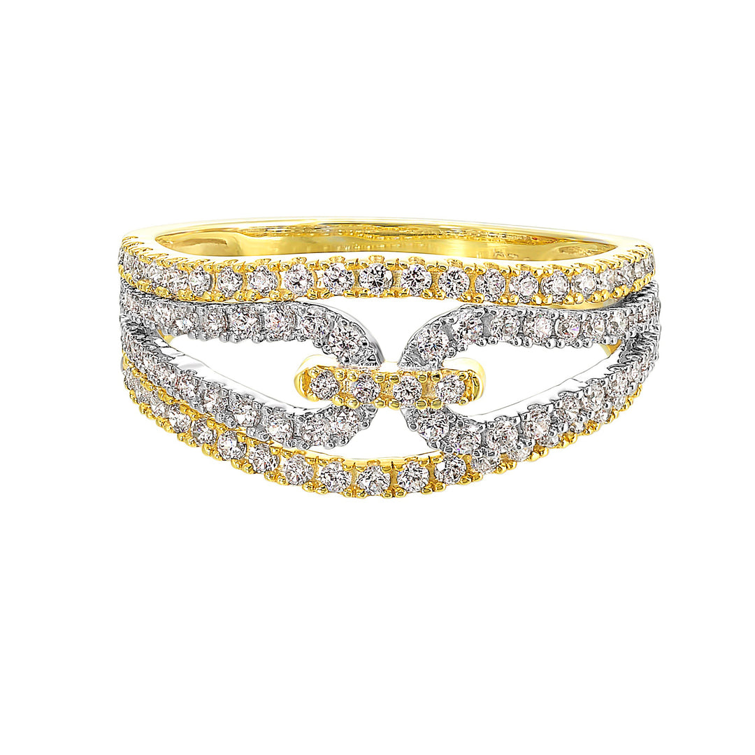 10Kt White Yellow Gold Diamond 3/4Ctw Ring