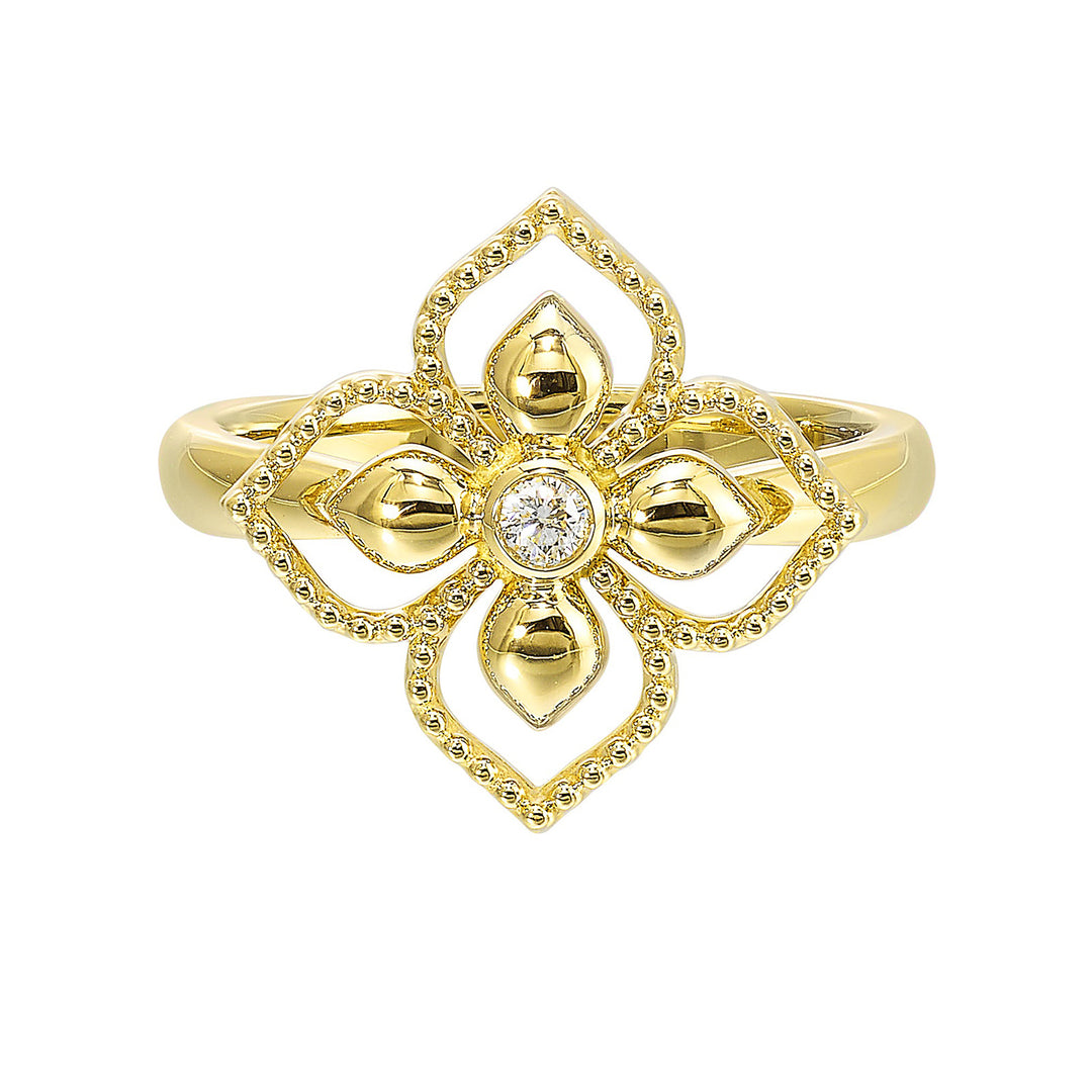 14Kt Yellow Gold Diamond 1/20Ctw Ring