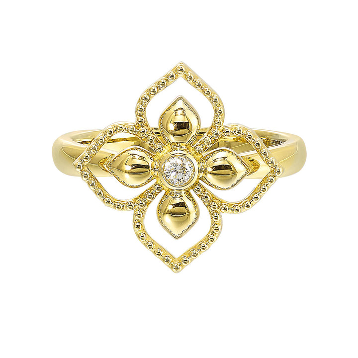 14Kt Yellow Gold Diamond 1/20Ctw Ring