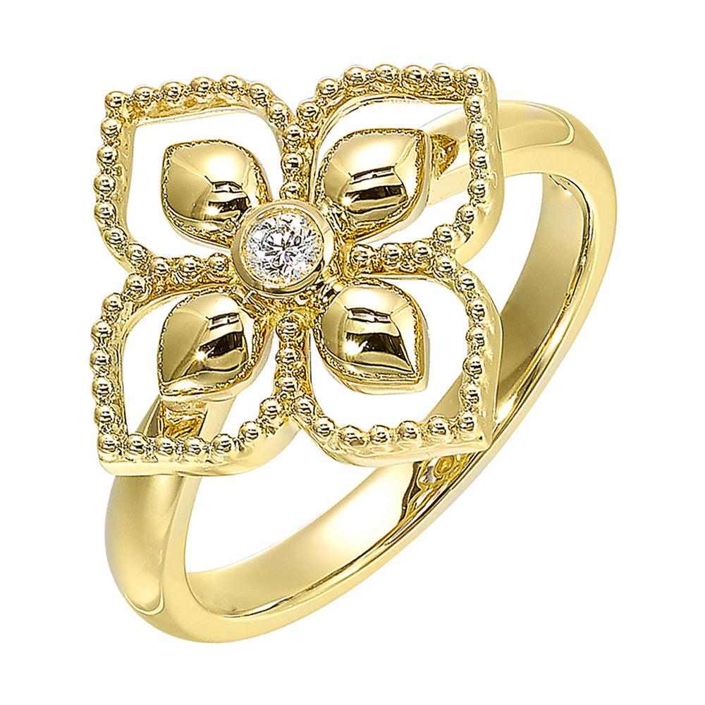 14Kt Yellow Gold Diamond 1/20Ctw Ring