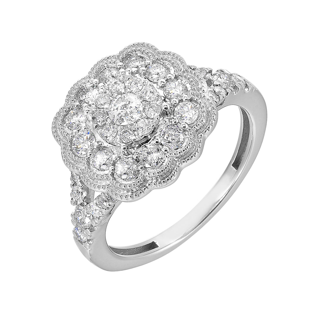 14Kt White Gold Diamond 1Ctw Ring
