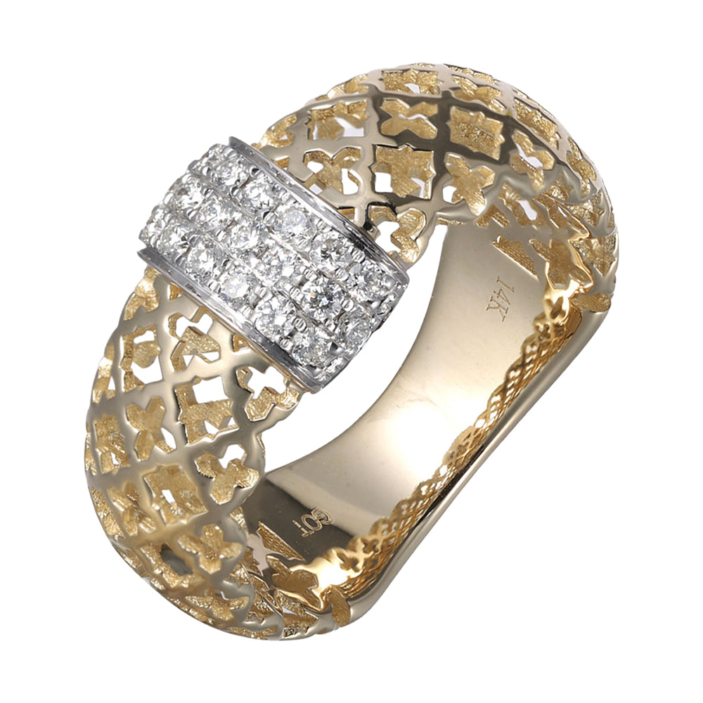 14Kt Yellow Gold Diamond 1/4Ctw Ring