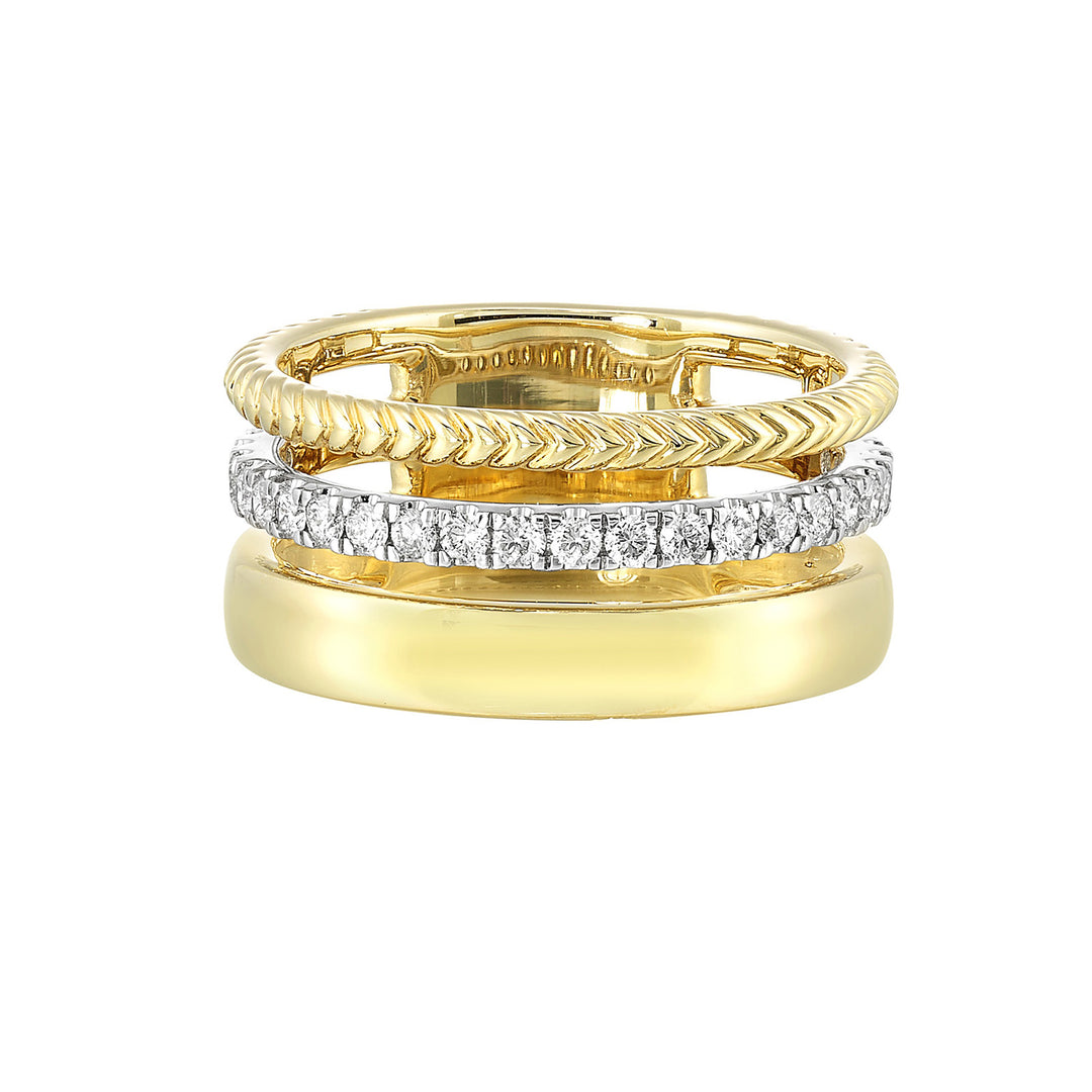 14Kt White Yellow Gold Diamond 1/3Ctw Ring