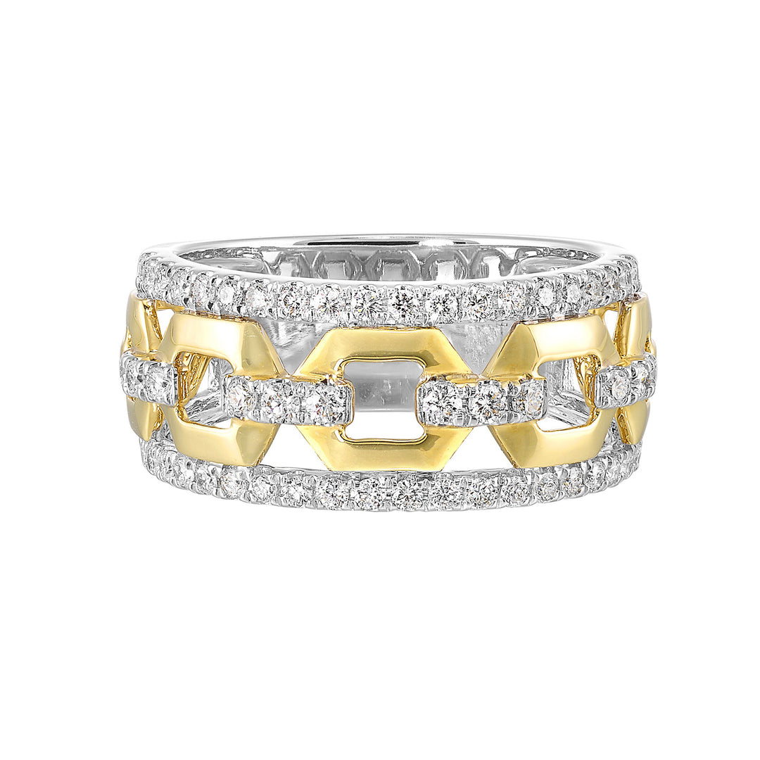 14Kt White Yellow Gold Diamond 1/2Ctw Ring