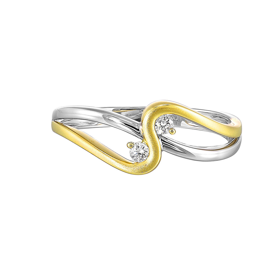 14Kt White Yellow Gold Diamond 1/15Ctw Ring