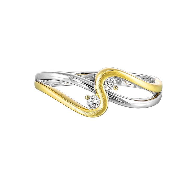 14Kt White Yellow Gold Diamond 1/15Ctw Ring