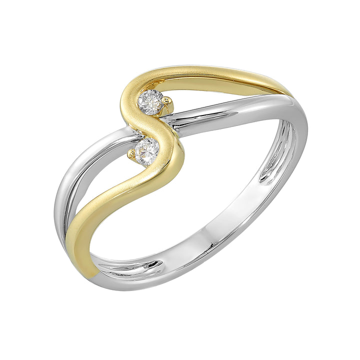 14Kt White Yellow Gold Diamond 1/15Ctw Ring