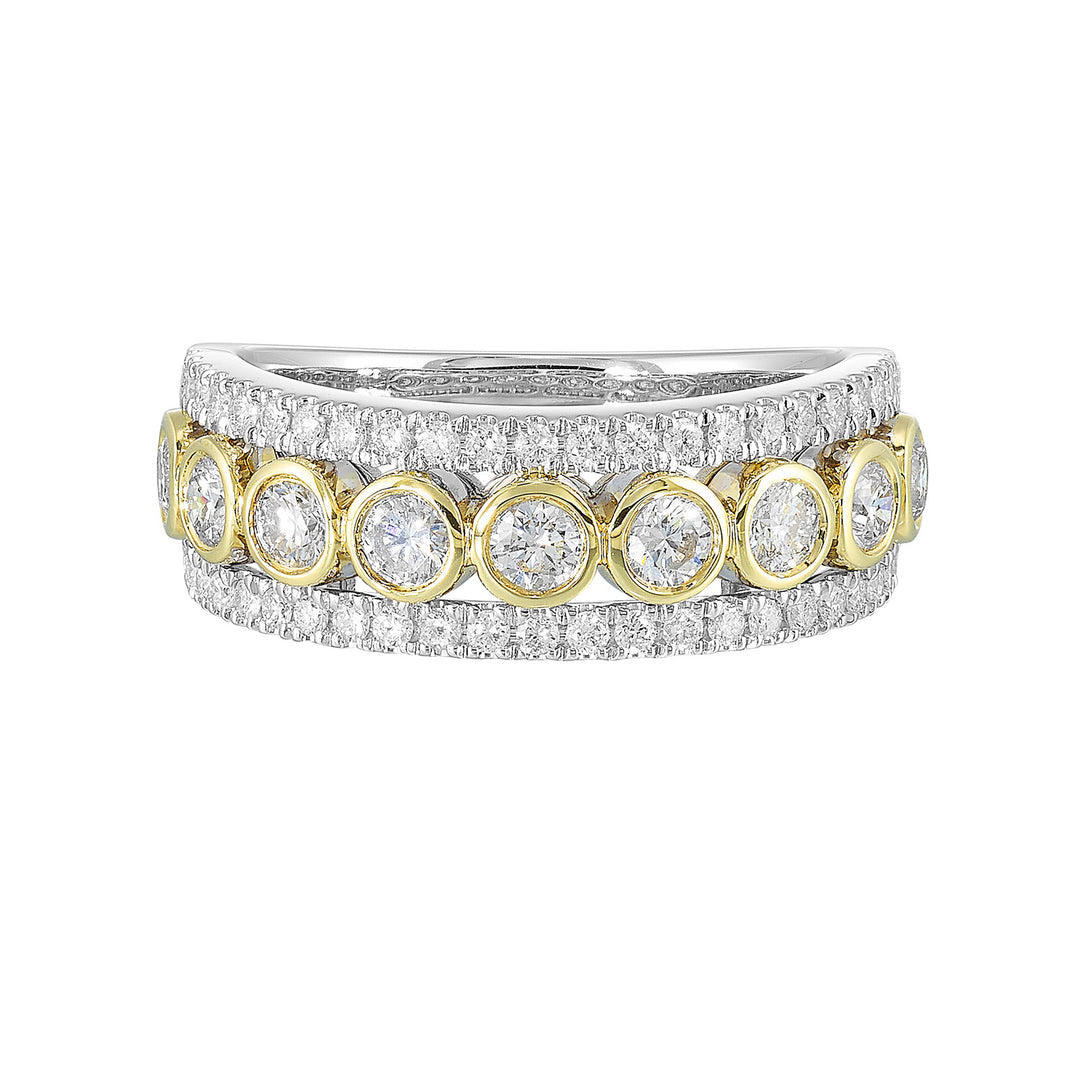 14Kt White Yellow Gold Diamond 1Ctw Ring
