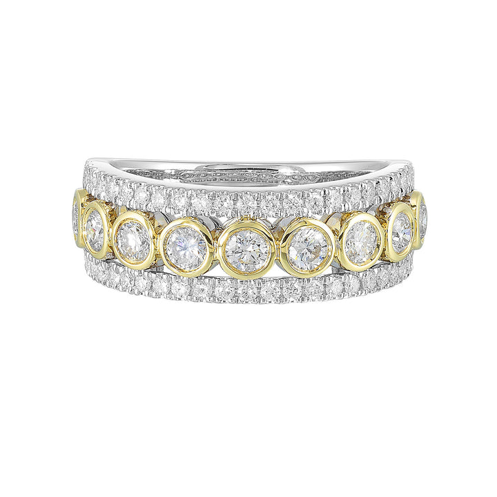 14Kt White Yellow Gold Diamond 1Ctw Ring