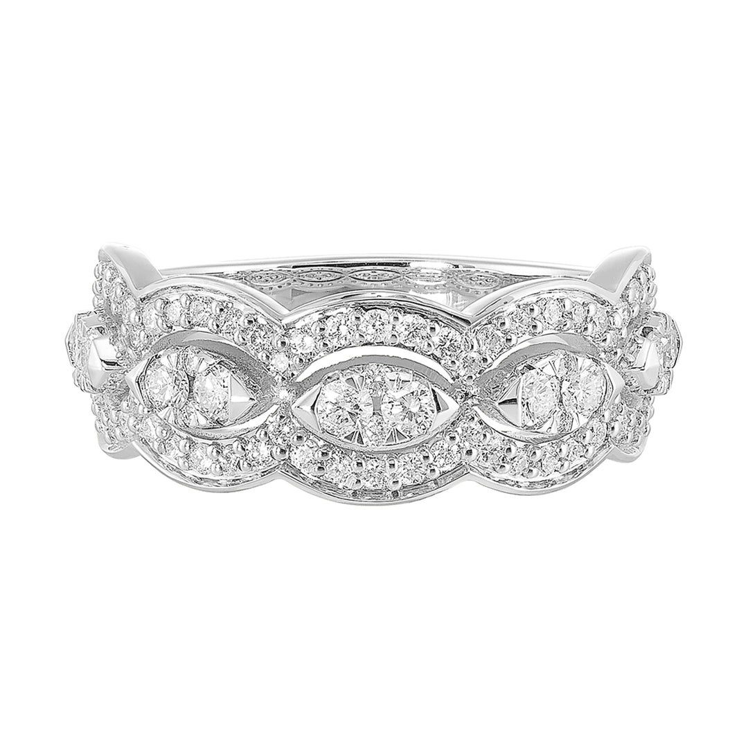 14Kt White Gold Diamond 3/4Ctw Ring