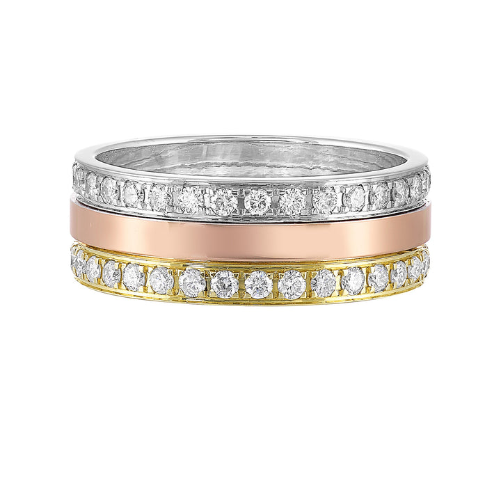 14Kt Tricolor Diamond 1Ctw Ring