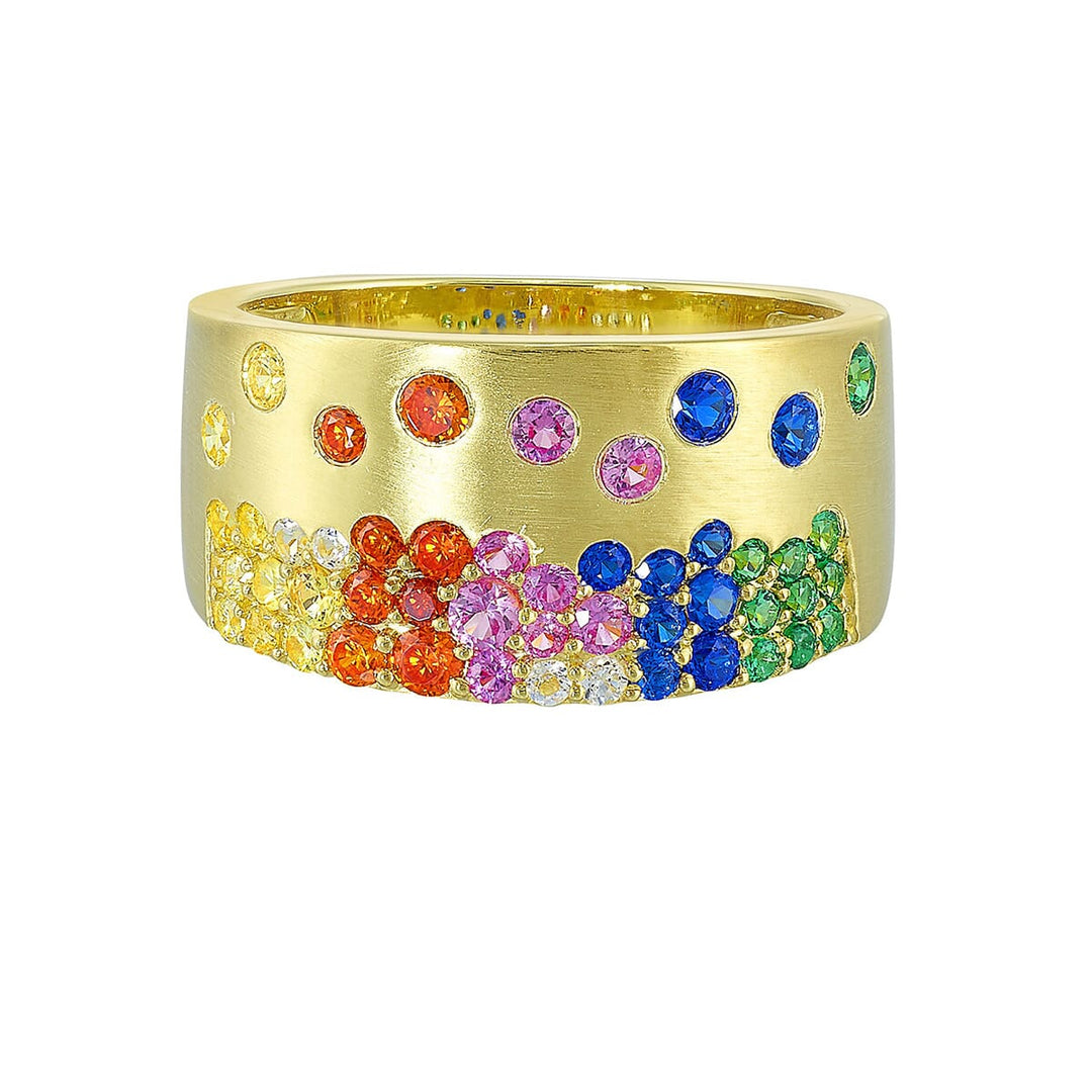 14Kt Yellow Gold Mix Colorstone 1 1/4Ctw Ring