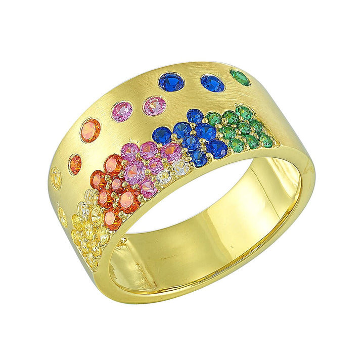 14Kt Yellow Gold Mix Colorstone 1 1/4Ctw Ring
