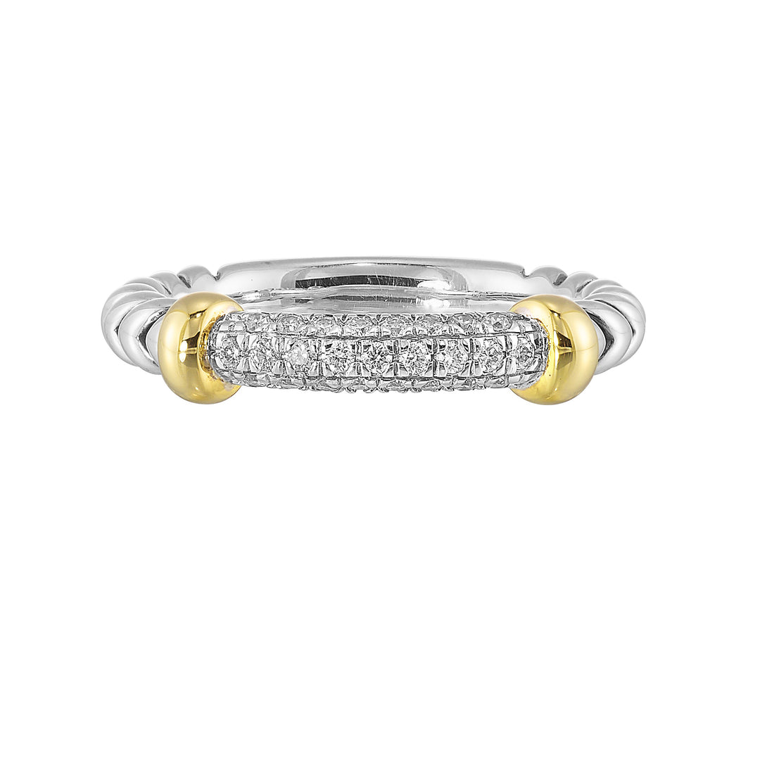 Gold Silver White Yellow Diamond 1/5Ctw Ring