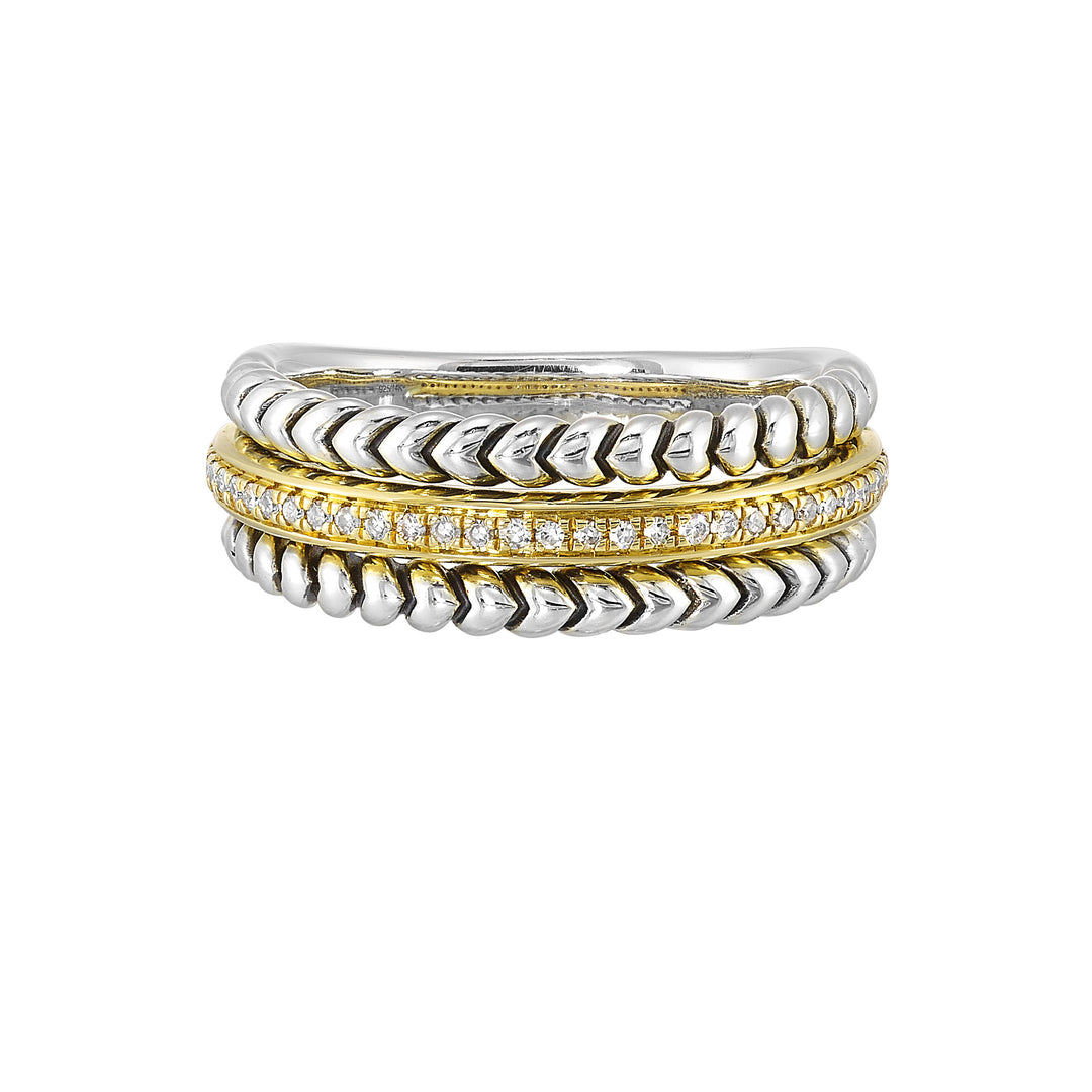 Gold Silver White Yellow Gold Diamond 1/10Ctw Ring