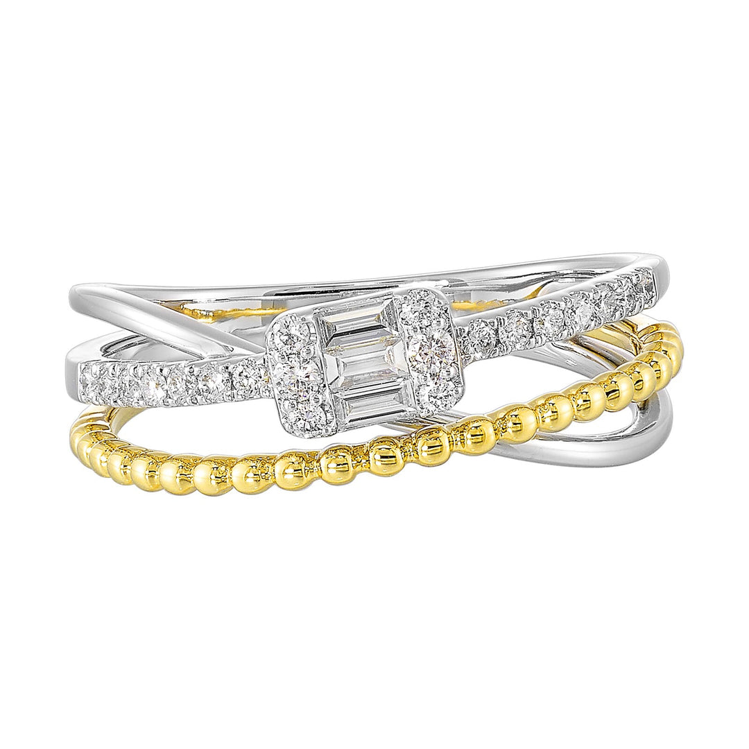 10Kt White Yellow Gold Diamond 1/4Ctw Ring