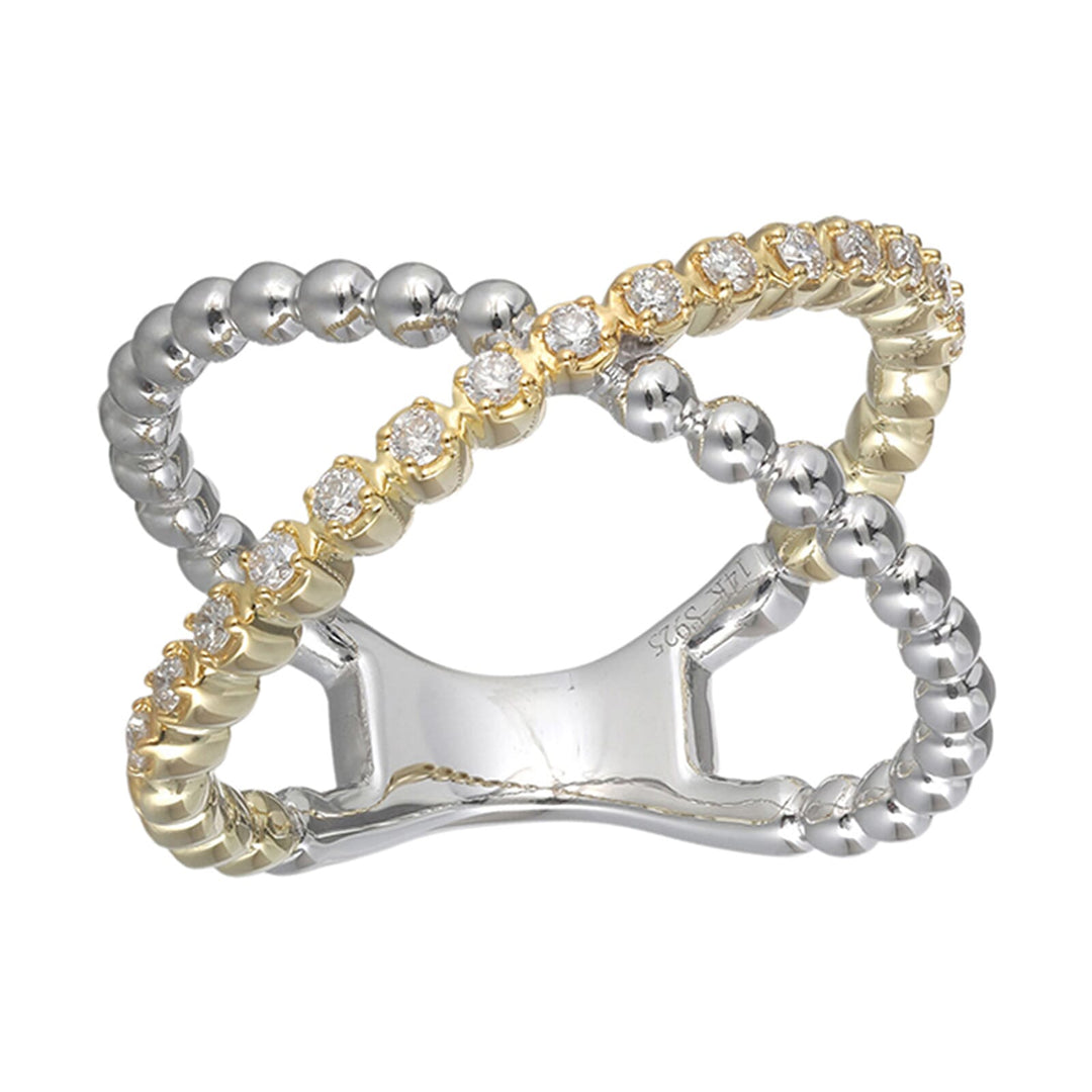 Gold Silver White Yellow Diamond 1/5Ctw Ring