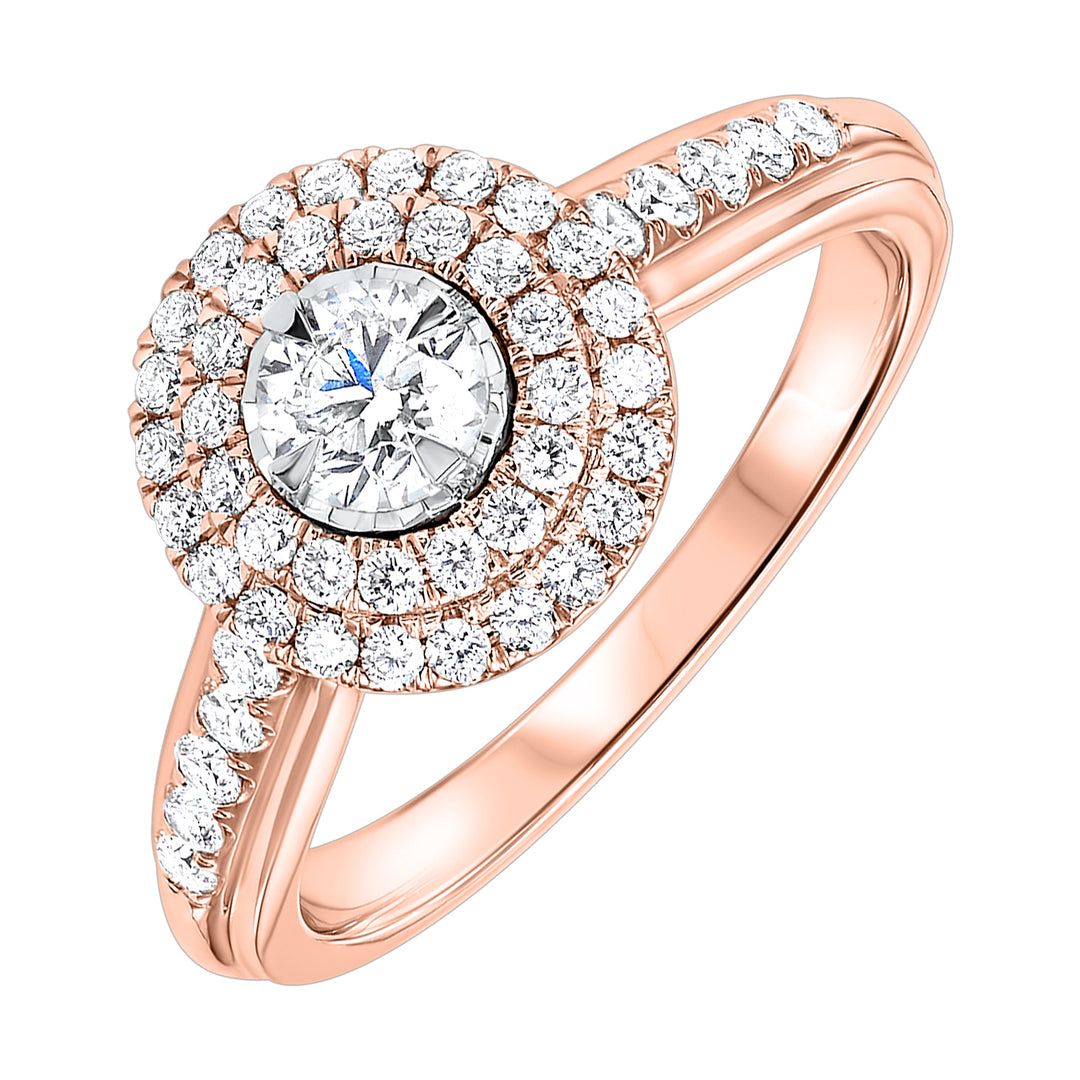 14Kt Rose Gold Diamond 3/4Ctw Ring