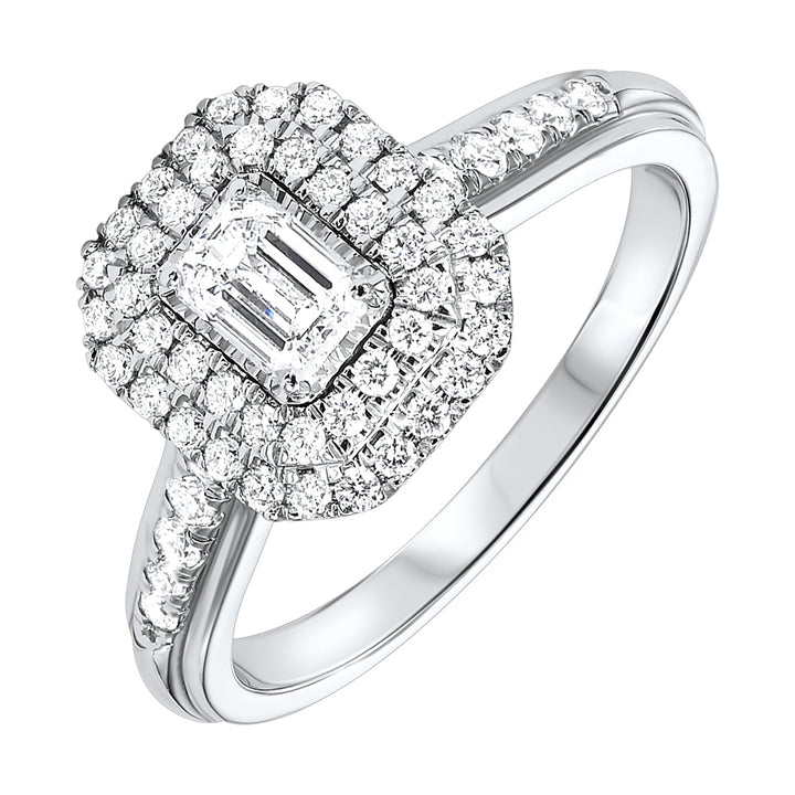 Silver White Diamond 3/4Ctw Ring