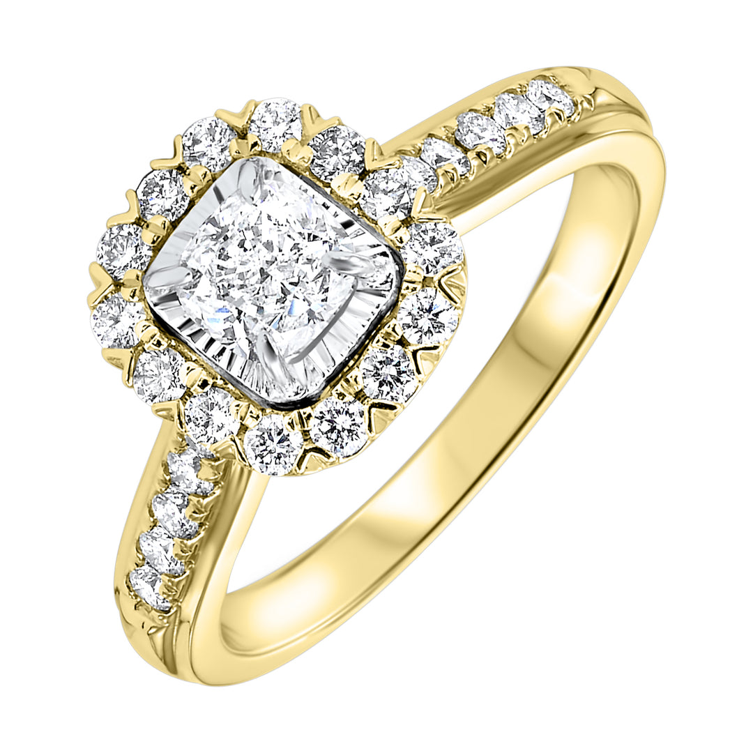 14Kt Yellow Gold Diamond 1Ctw Ring