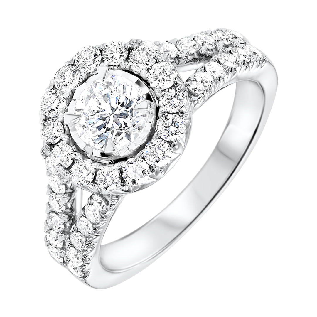 14Kt White Gold Diamond 1 5/8Ctw Ring