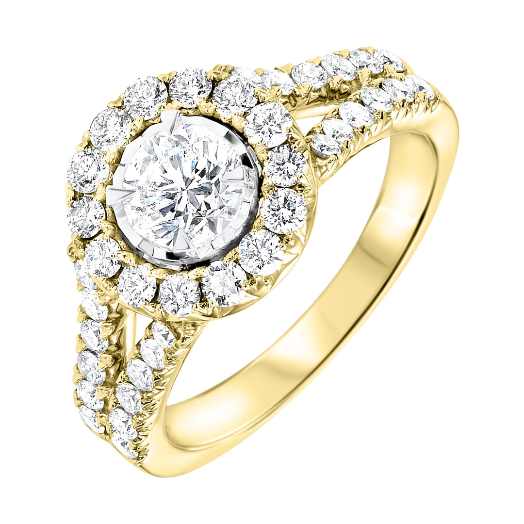 14Kt Yellow Gold Diamond 1 5/8Ctw Ring
