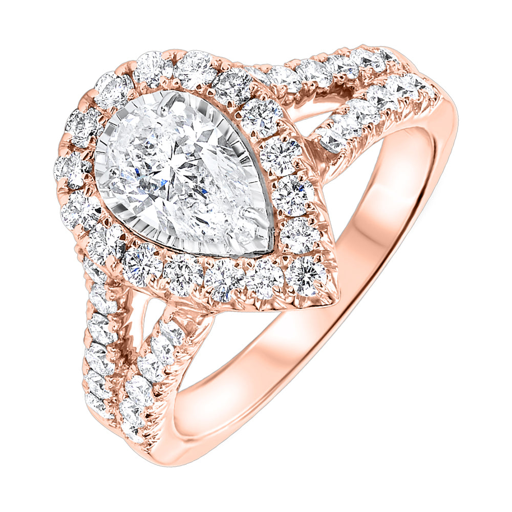 14Kt Rose Gold Diamond 1 5/8Ctw Ring