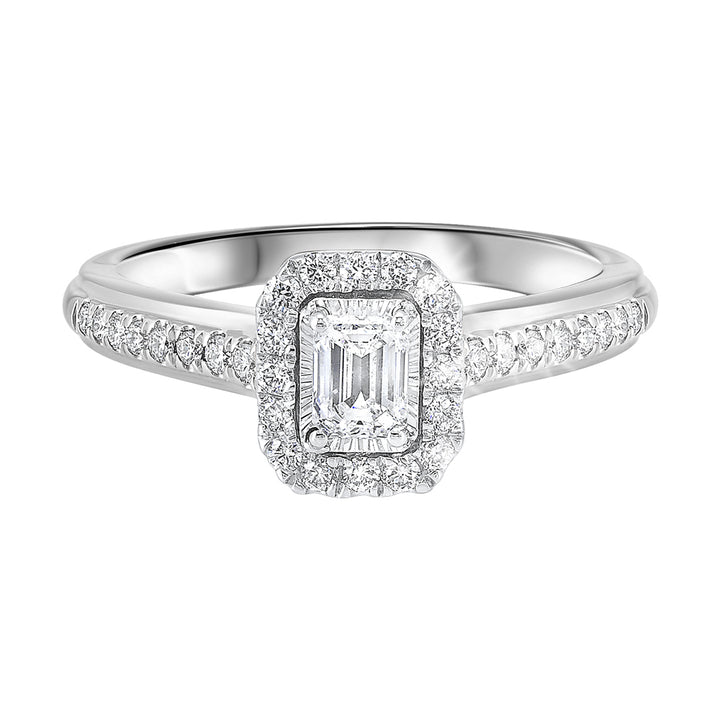 Silver White Diamond 5/8Ctw Ring