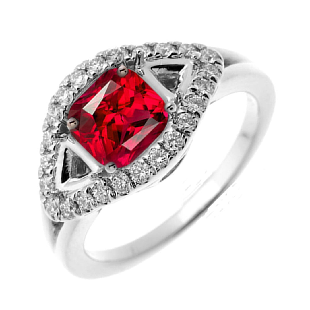 14Kt White Gold Diamond 7/8Ctw & Ruby 2 1/3Ctw Ring