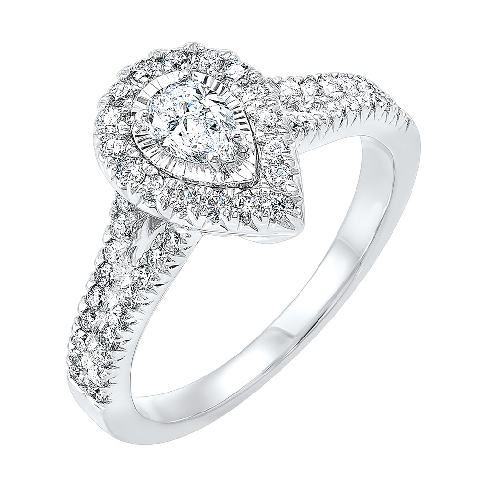 Silver White Diamond 3/4Ctw Ring