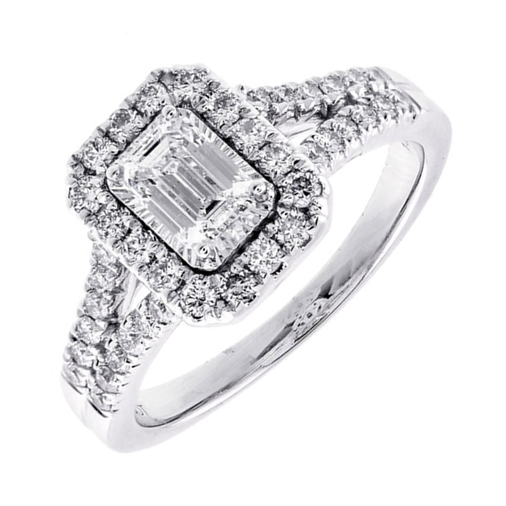 Silver White Diamond 3/4Ctw Ring