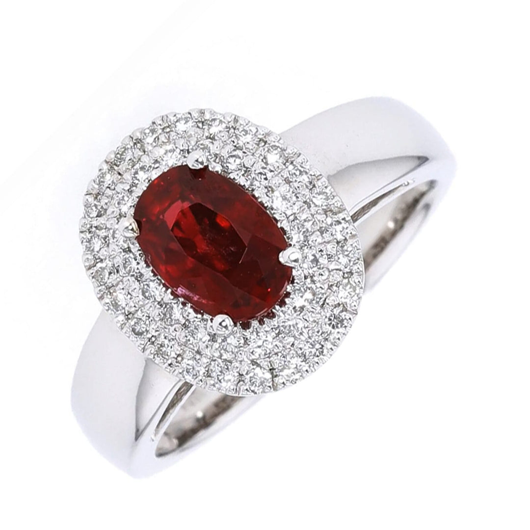 14Kt White Gold Diamond 1/3Ctw & Ruby 1 3/8Ctw Ring