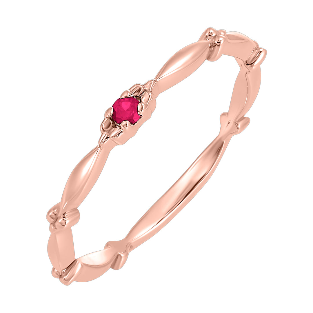10Kt Rose Gold Ruby 1/25Ctw Ring