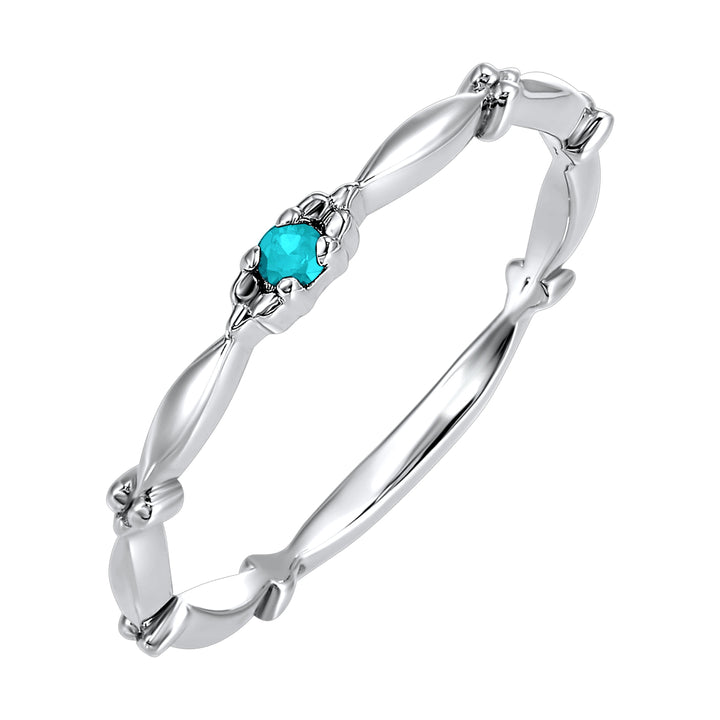 10Kt White Gold Aquamarine 1/20Ctw Ring