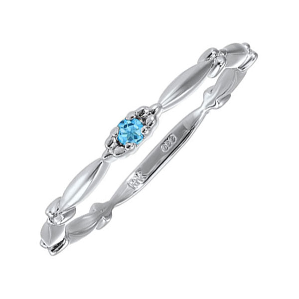 10Kt White Gold Blue Topaz 1/20Ctw Ring