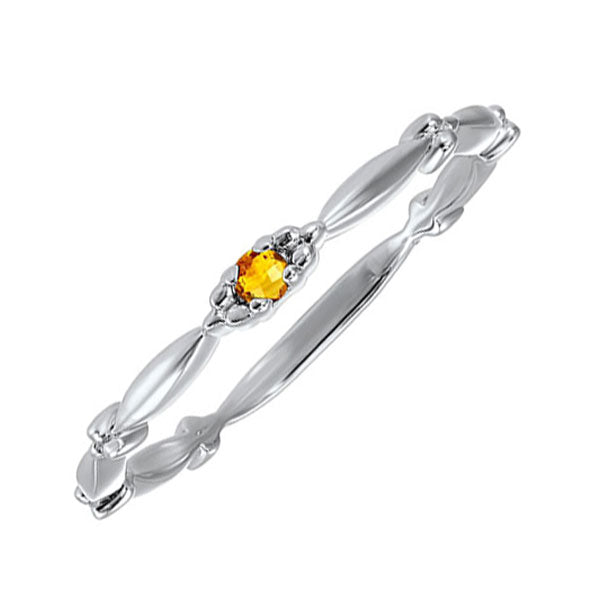 10Kt White Gold Citrine 1/20Ctw Ring