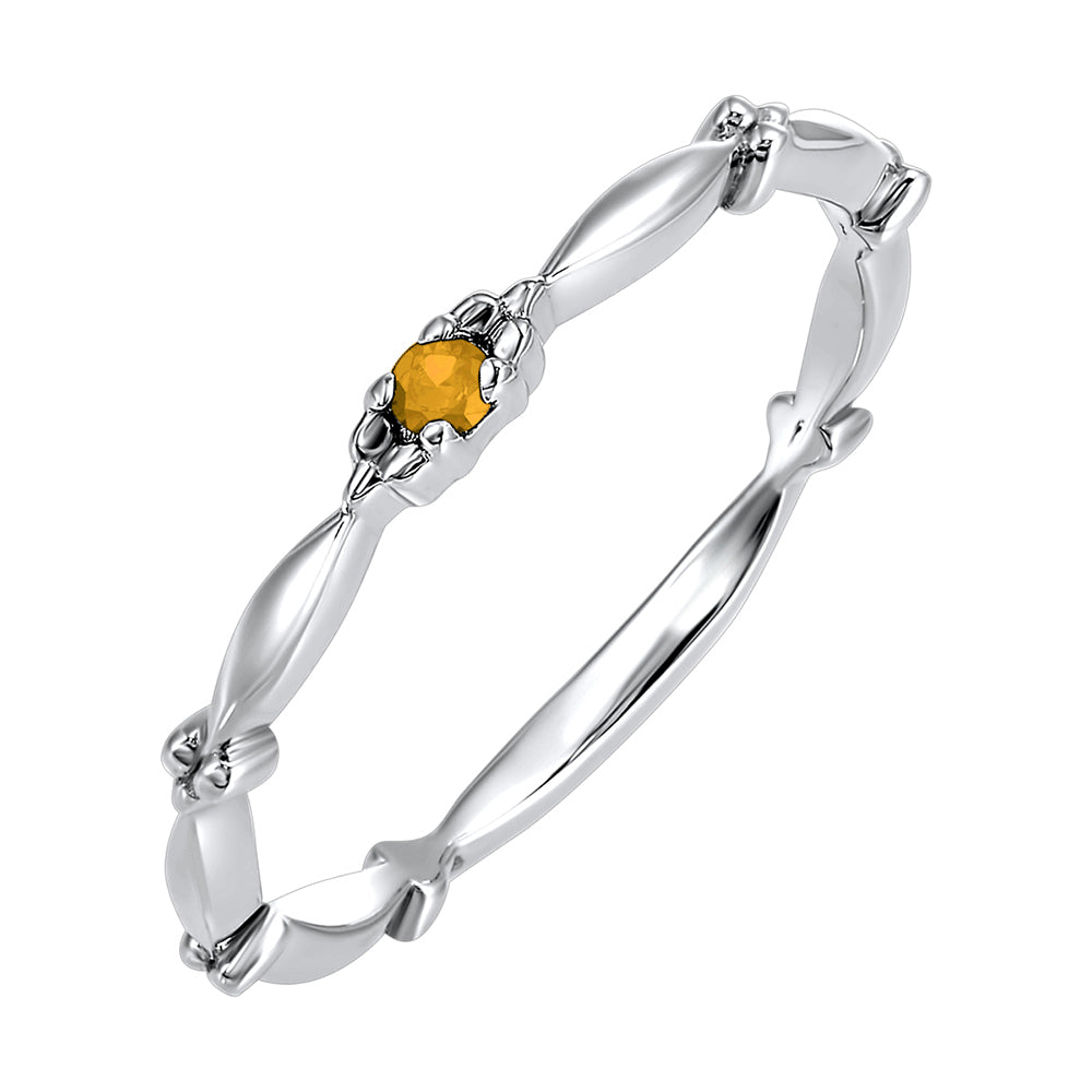 10Kt White Gold & Citrine 1/25Ctw Ring