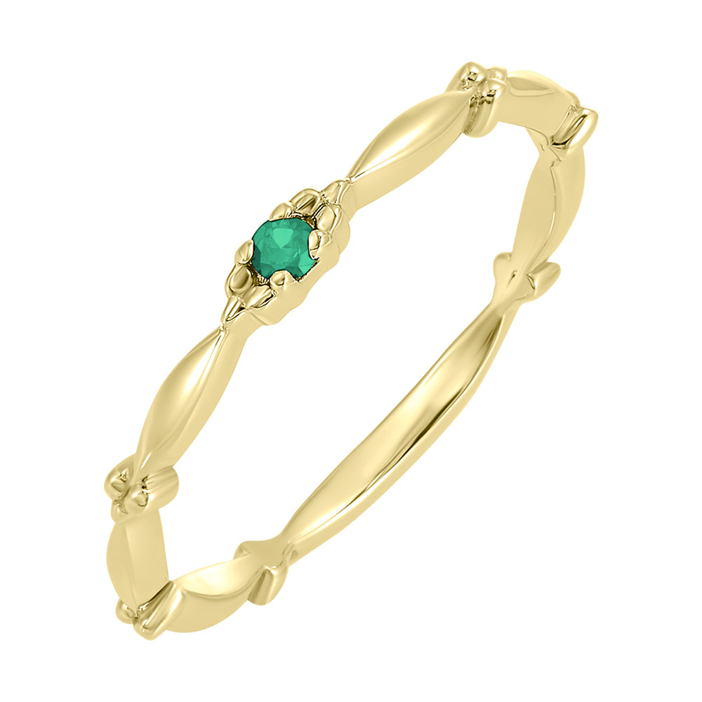10Kt Yellow Gold Emerald 1/25Ctw Ring