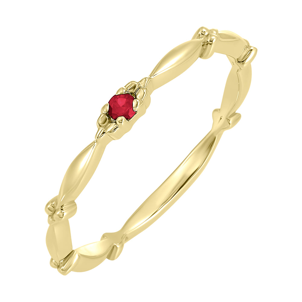 10Kt Yellow Gold Garnet 1/25Ctw Ring
