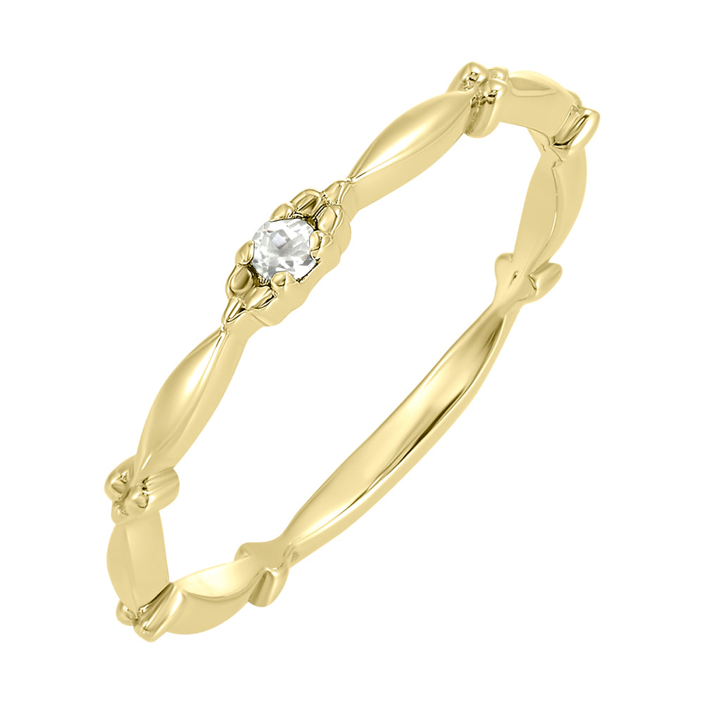 10Kt Yellow Gold White Topaz 1/25Ctw Ring