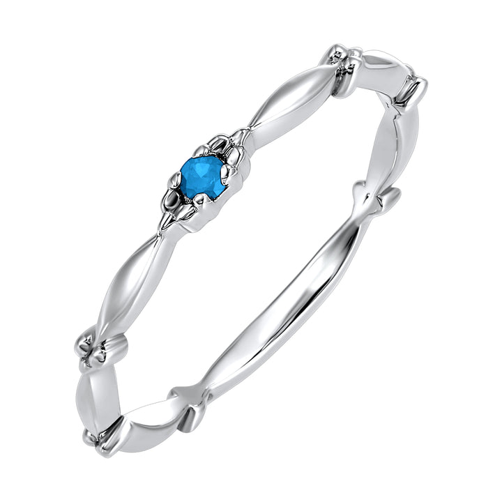 10Kt White Gold Blue Topaz 1/20Ctw Ring