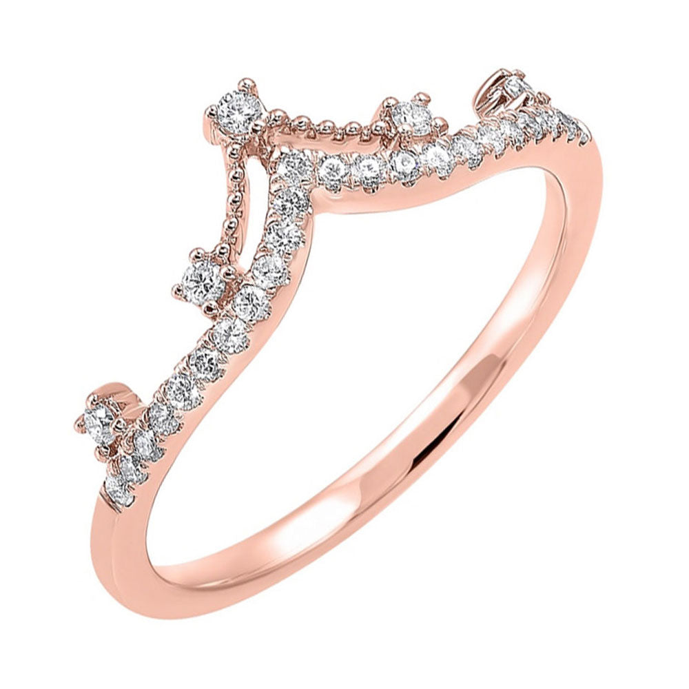 14KT Pink Gold & Diamond Band - 1/5 ctw