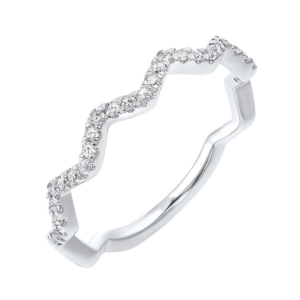 14KT White Gold & Diamond Band - 1/5 ctw