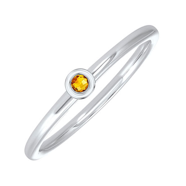 10Kt White Gold Citrine 1/25Ctw Ring